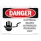 Signmission Sign, 10" H, 14" W, Plastic, Electrical Hazard Authorized Personnel Only, Lndscp, 1014-L-1197 OS-DS-P-1014-L-1197 - alternate 1